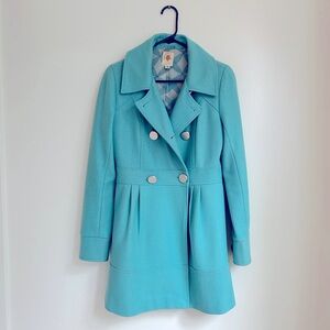 Vintage Anthropologie Tulle Teal Pea Coat
